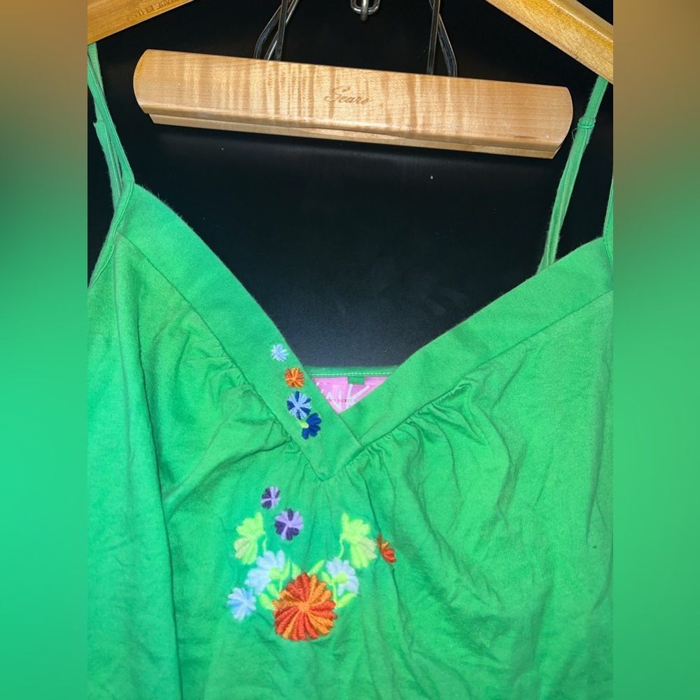 Victoria’s Secret Pink Y2K Style Embroidered Ruffle Bottom Tunic Top Size M EUC - Picture 4 of 6